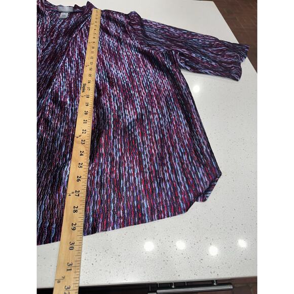 Catherine’s Open Front Cardigan Multicolor Purple Blue Textured Lightweight 3X - Picture 7 of 7